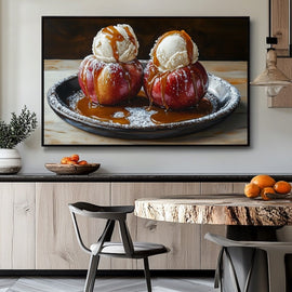 Tableau Dessert Pommé d'Automne, art mural décoration nature
