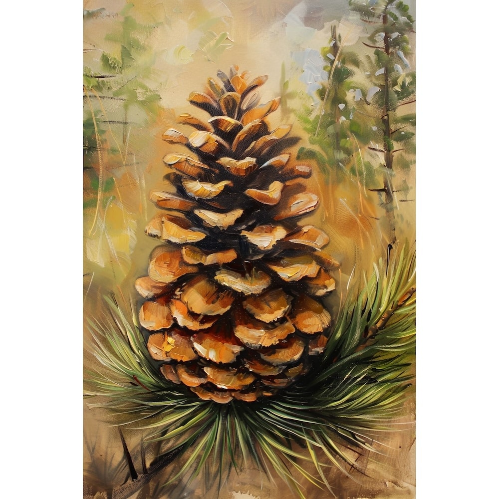 Tableau Pomme de Pin, art mural décoration nature