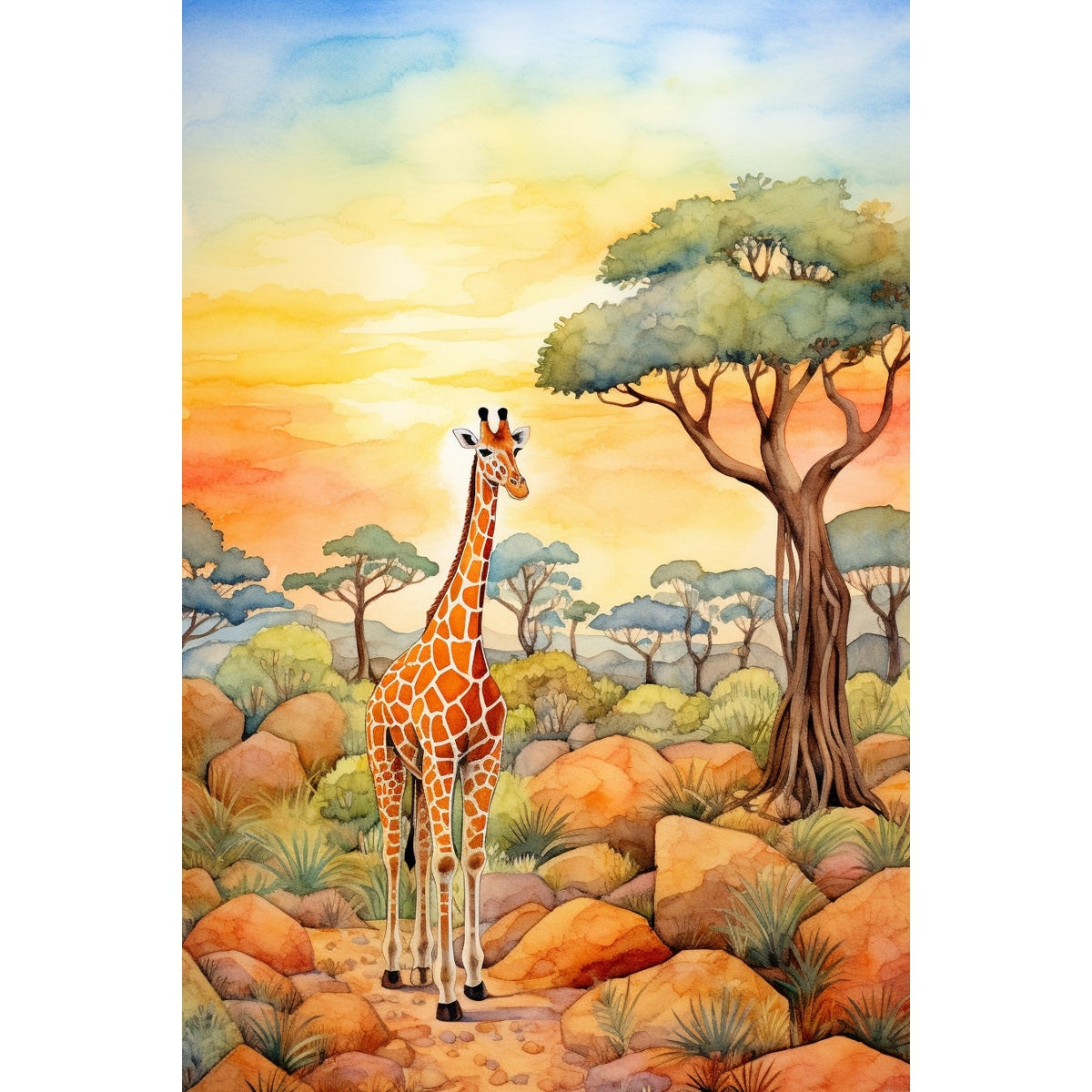 Tableau Savane Bébé, art mural décoration nature, vue 2