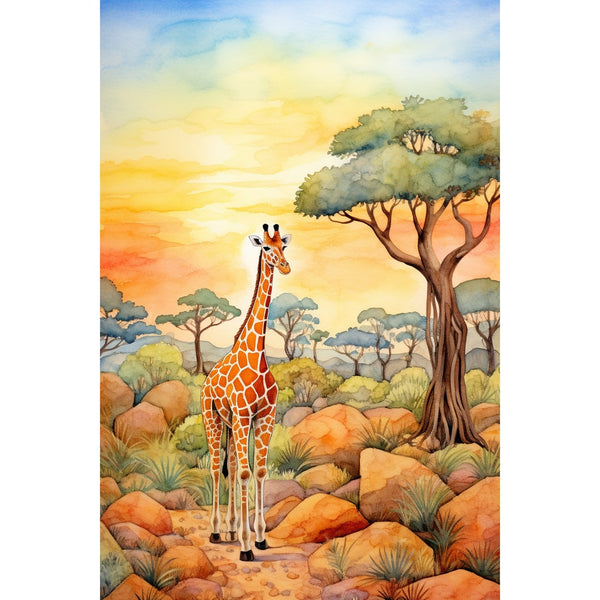 Tableau Savane Bébé, art mural décoration nature, vue 2