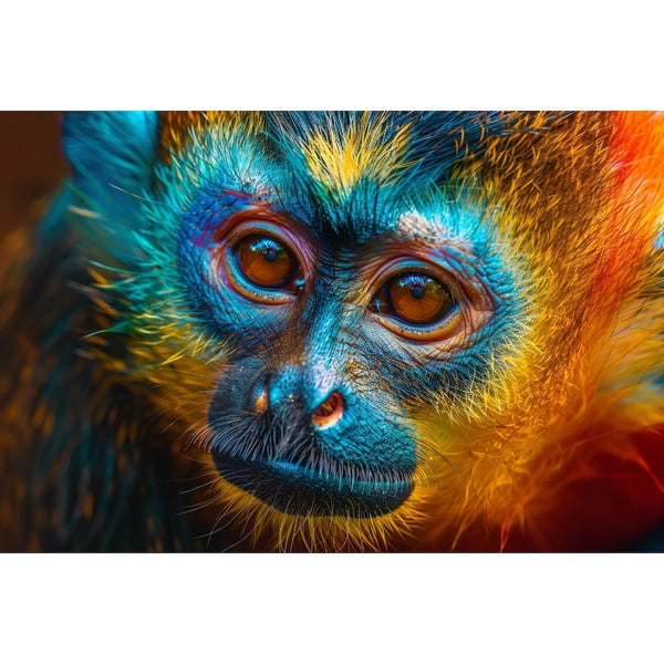 Tableau Singe Multicolore, art mural décoration nature
