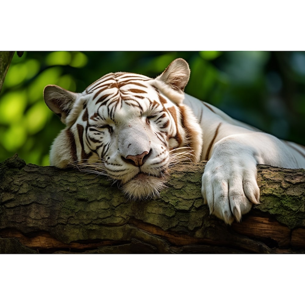 Tableau Tigre Blanc, art mural décoration nature