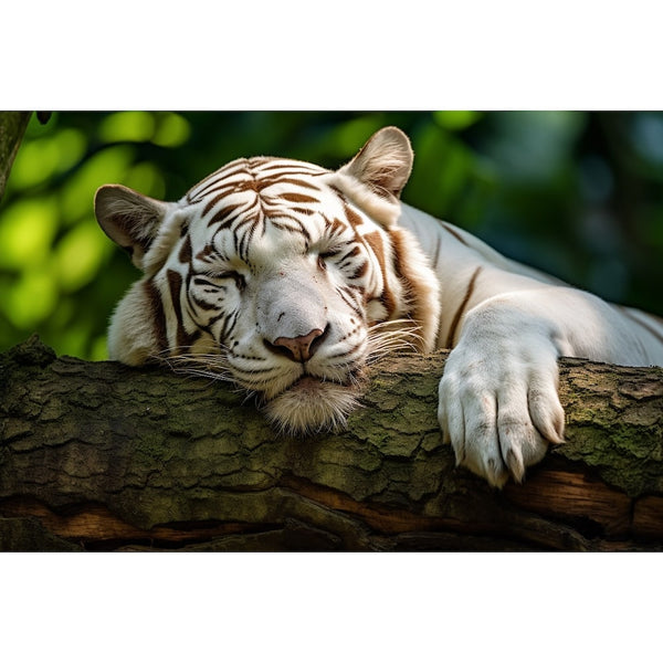 Tableau Tigre Blanc, art mural décoration nature