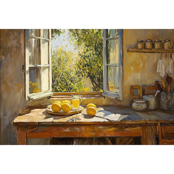 Tableau avec des Citrons, art mural décoration nature