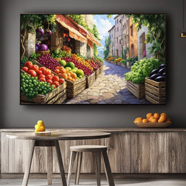 Tableau Marché Méditerranéen, art mural décoration nature