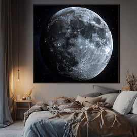 Tableau Lune en Gros Plan, art mural décoration nature