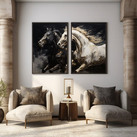 Tableaux Chevaux Stylisés, art mural décoration nature