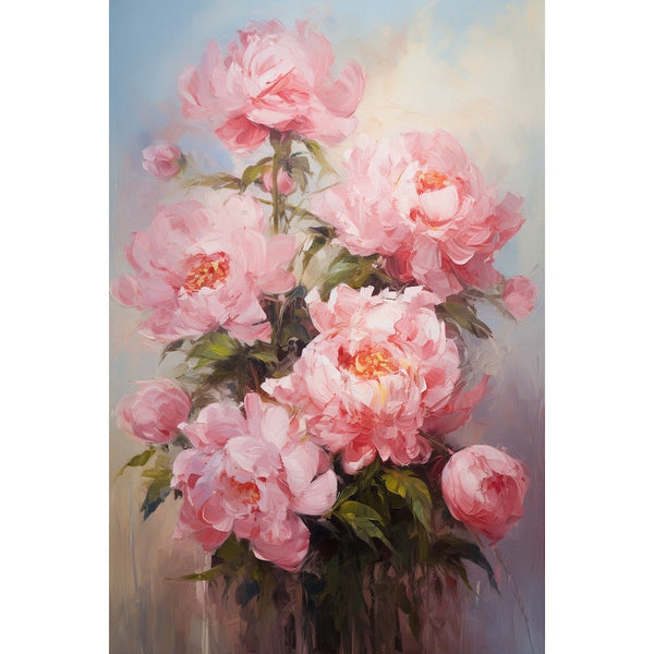 Peinture De Pivoines À L'Huile