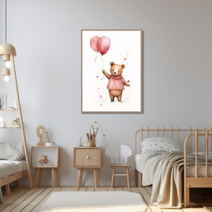 Tableaux Fille Ours Brun, art mural décoration nature