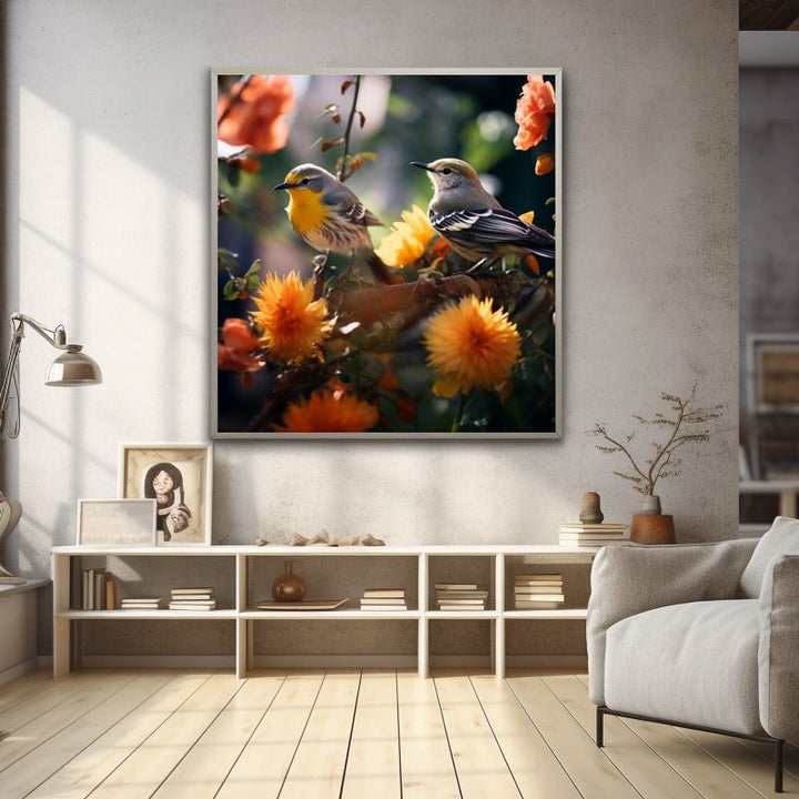Tableaux Fleurs et Oiseaux, art mural décoration nature