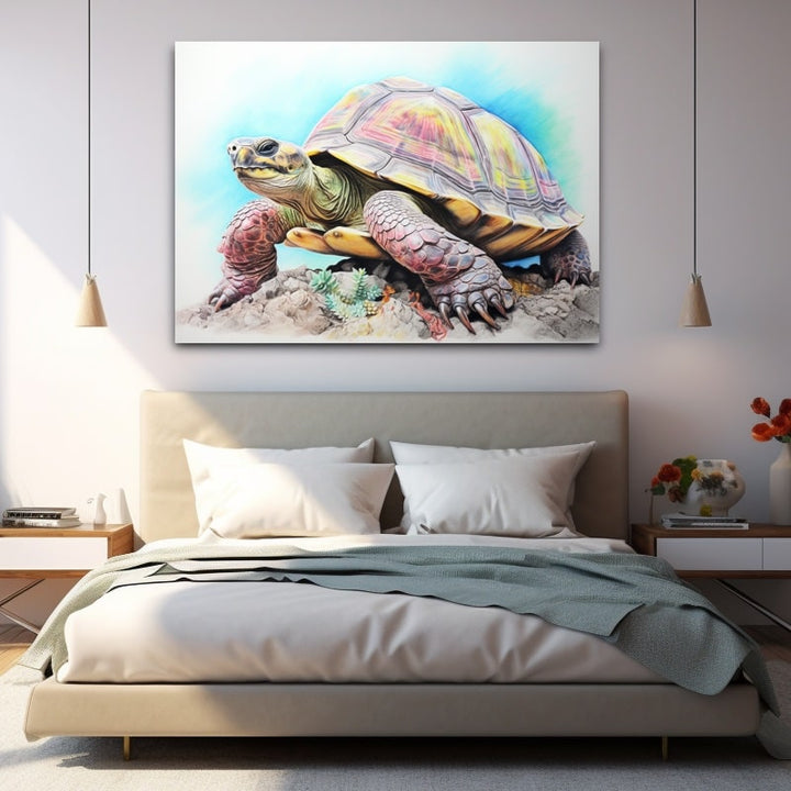 Tableaux Pastel sur Tortue, art mural décoration nature