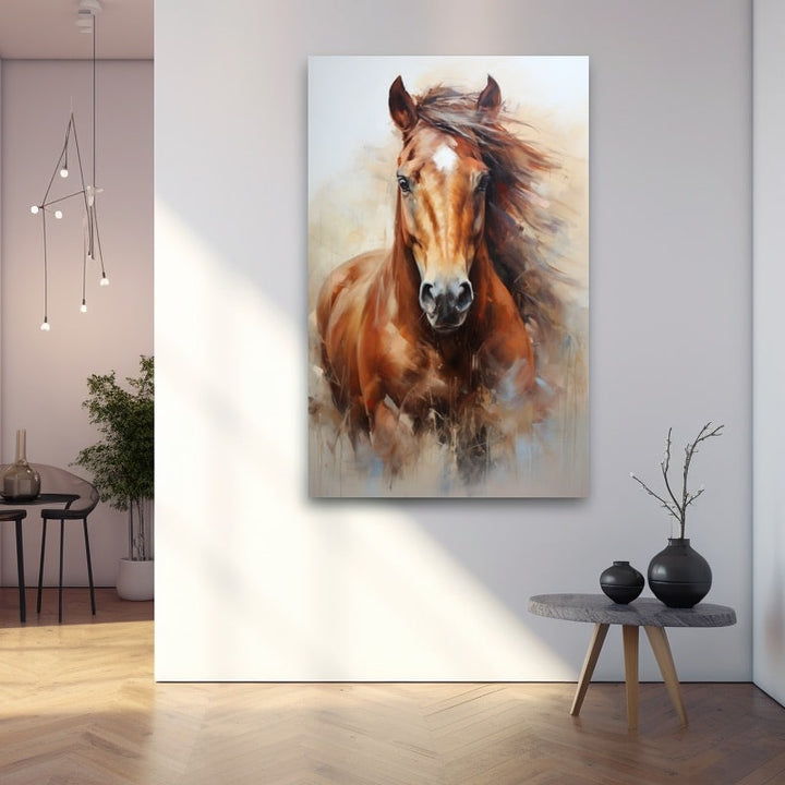Tête de Cheval Peinture à l'Huile, art mural décoration nature