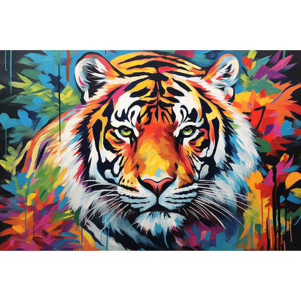 Tableau Tigre Coloré, art mural décoration nature
