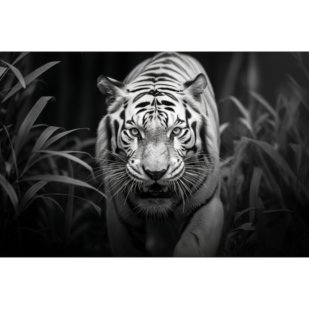 Tableau Tigre Noir et Blanc -  –