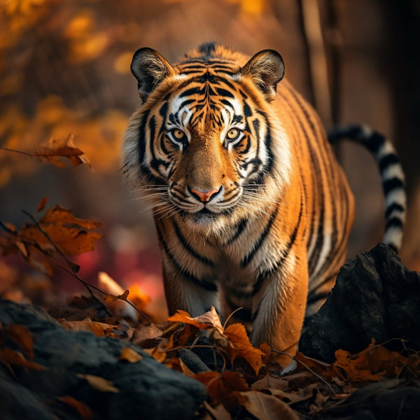 Tableau Tigre Orange, art mural décoration nature