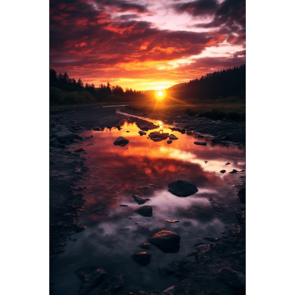 Tableau Toile Coucher de Soleil, art mural décoration nature