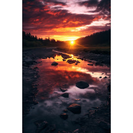 Tableau Toile Coucher de Soleil, art mural décoration nature