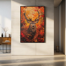 Toile Peinture Cerf, art mural décoration nature