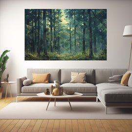 Toile Peinture Forêt, art mural décoration nature