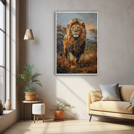 Toile Peinture Lion, art mural décoration nature