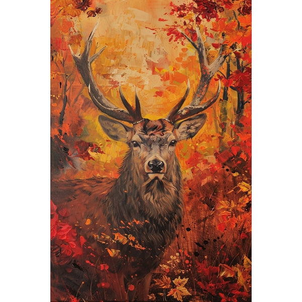 Toile Peinture Cerf, art mural décoration nature