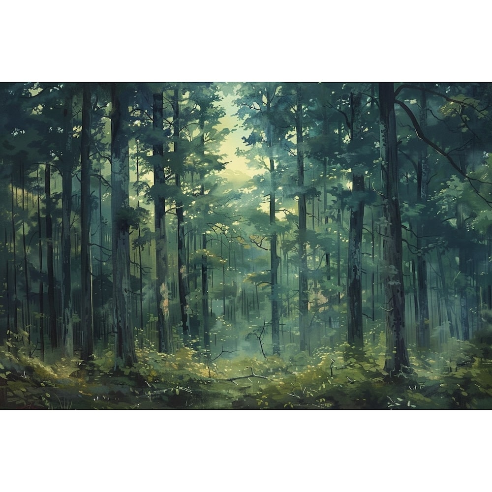 Toile Peinture Forêt, art mural décoration nature