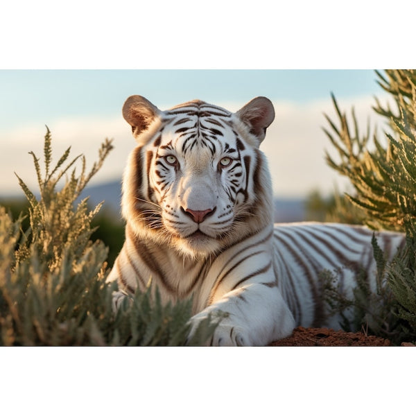 Tableau Toile Tigre Blanc, art mural décoration nature