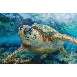 Peinture Tortue de Mer, art mural décoration nature