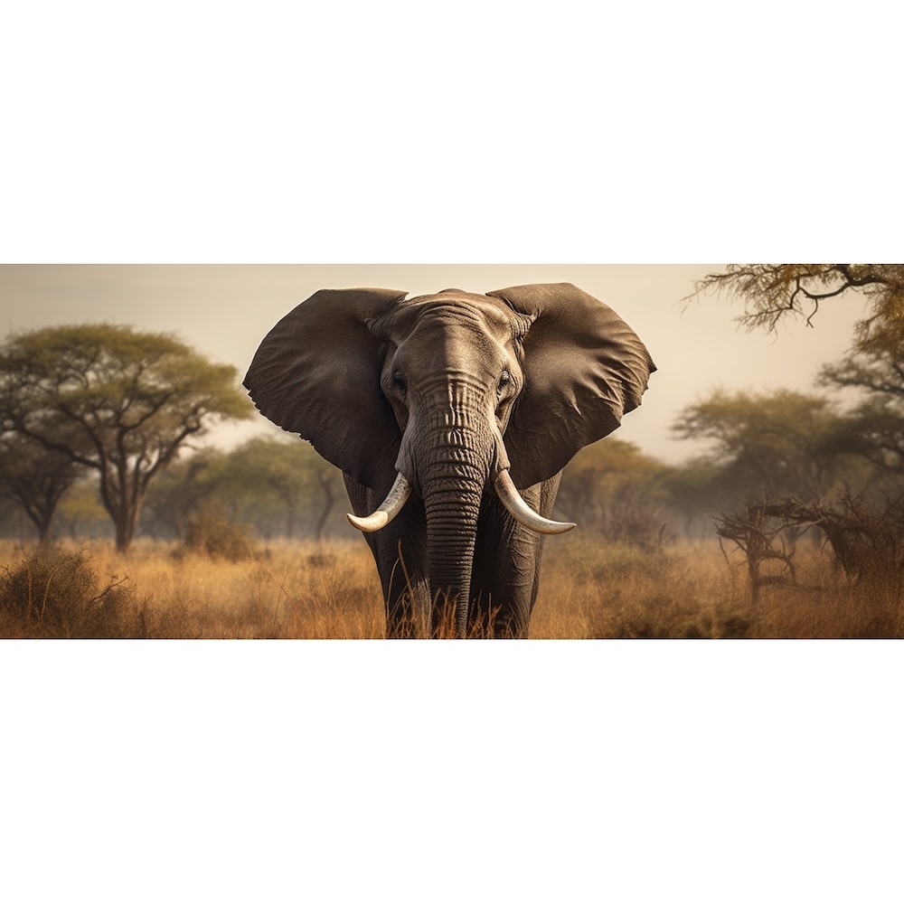 Tableau Triptyque Éléphant, art mural décoration nature