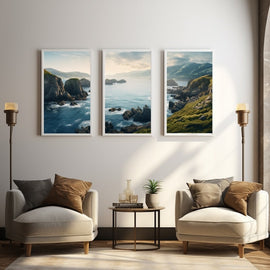 Triptyque Tableau Mer, art mural décoration nature