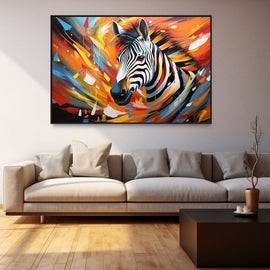 Zèbre Peinture Abstraite, art mural décoration nature