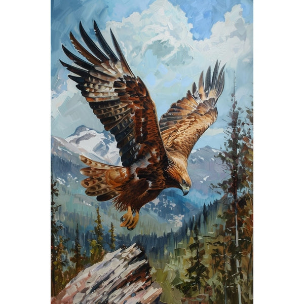 Peinture Aigle, art mural décoration nature, vue 2