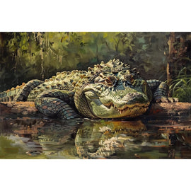 Peinture Alligator, art mural décoration nature