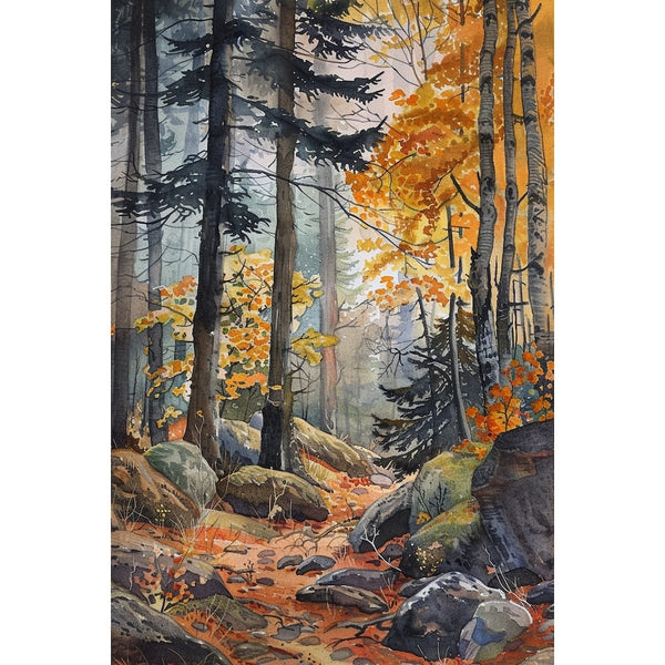 Peinture Aquarelle Paysage, art mural décoration nature