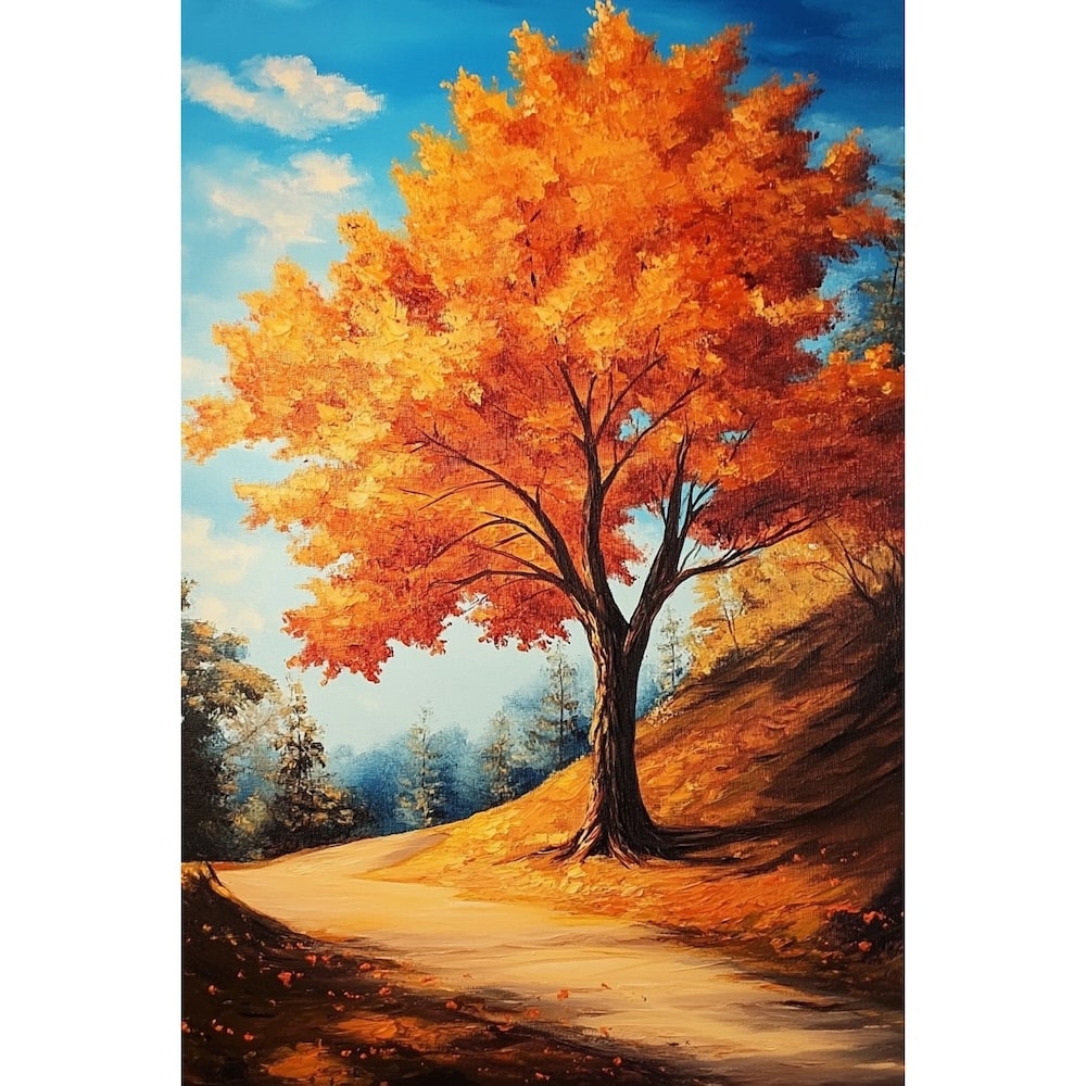 Peinture Arbre Automne, art mural décoration nature