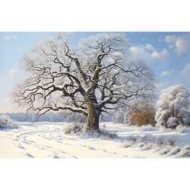 Arbre en Hiver Peinture, art mural décoration nature