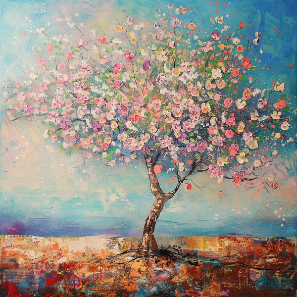 arbre fleuri peinture