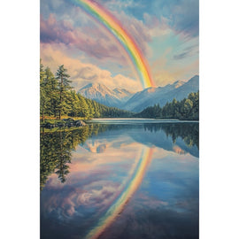 Peinture Acrylique Arc en Ciel, art mural décoration nature