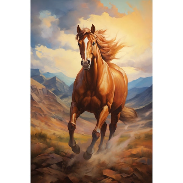 Peinture Cheval Contemporain, art mural décoration nature
