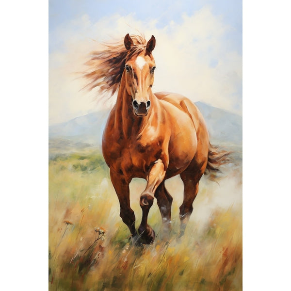 Peinture Cheval Artiste, art mural décoration nature