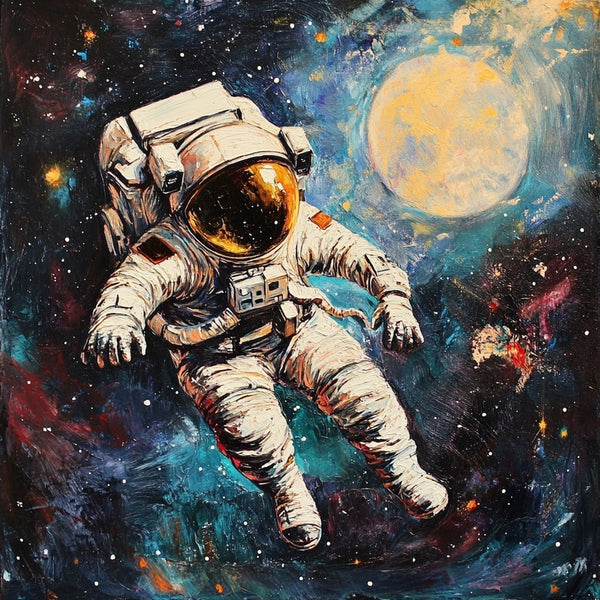 Peinture Astronaute, art mural décoration nature