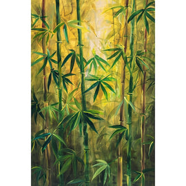 Peinture Bambou, art mural décoration nature