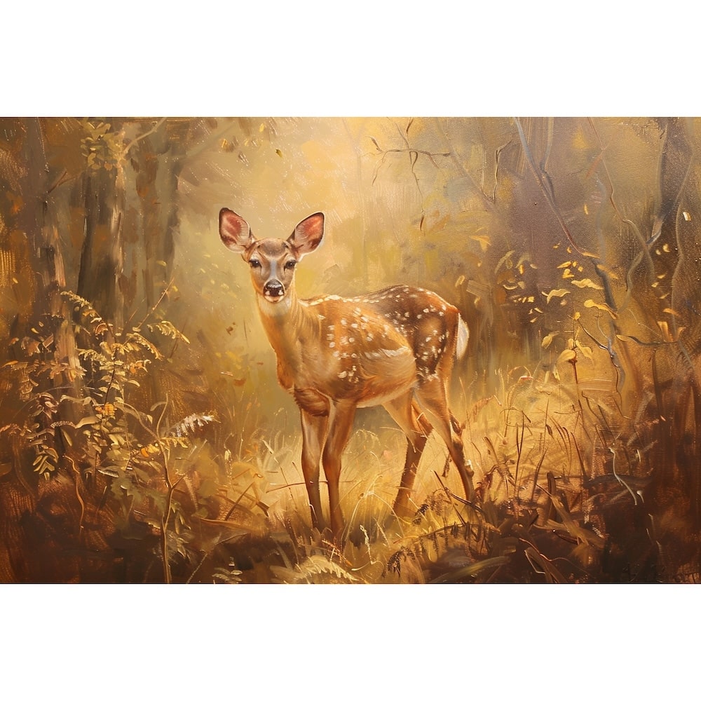 Peinture Biche, art mural décoration nature