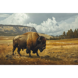 Peinture Bison, art mural décoration nature