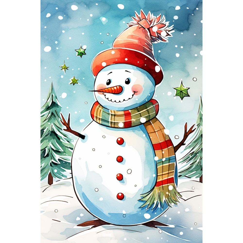 Peinture Bonhomme de Neige Maternelle, art mural décoration nature