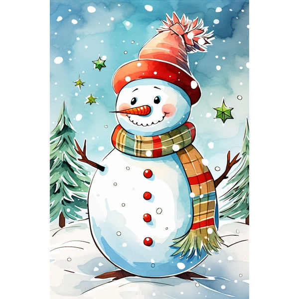 Peinture Bonhomme de Neige Maternelle, art mural décoration nature