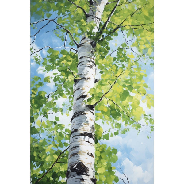 Peinture Arbre Bouleau, art mural décoration nature