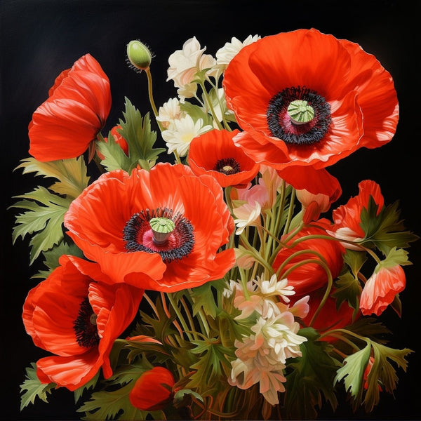 bouquet de coquelicots peinture