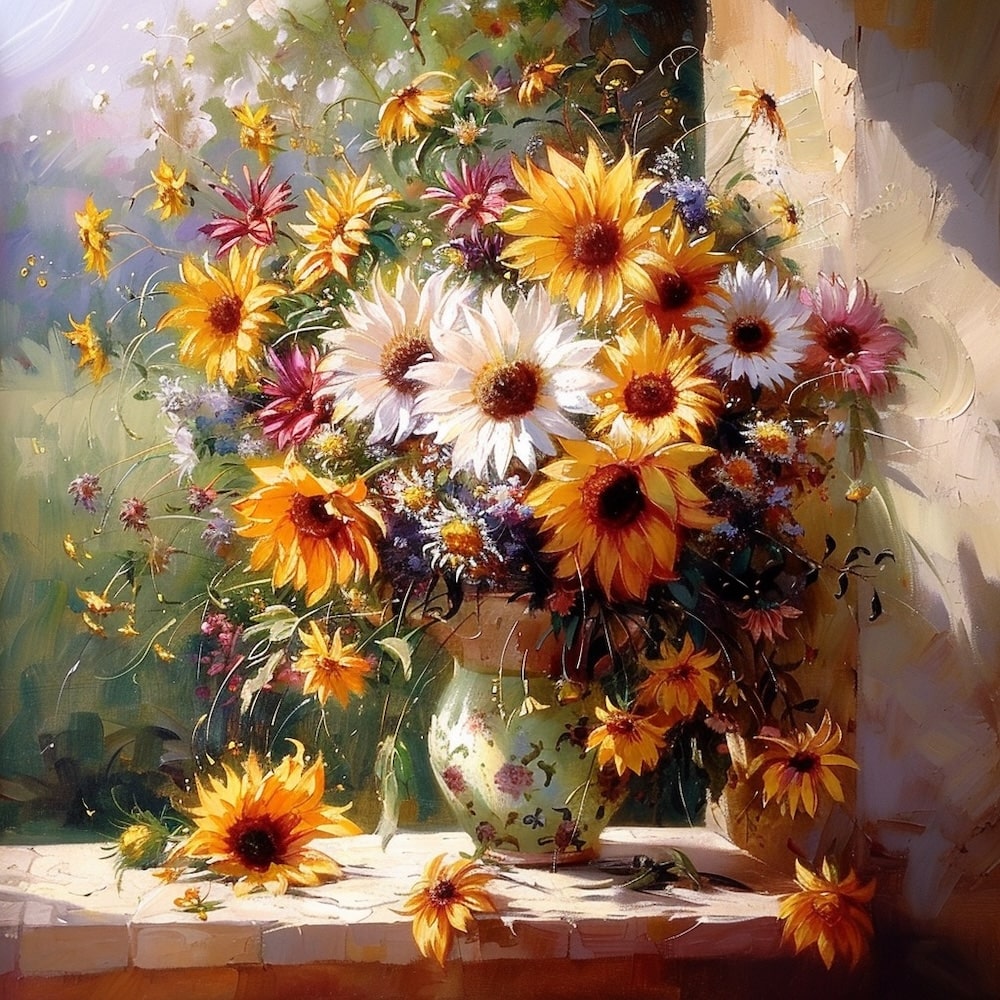 bouquet de fleurs peinture