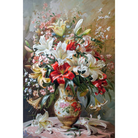 Peinture À l'Huile Bouquet de Fleurs, art mural décoration nature